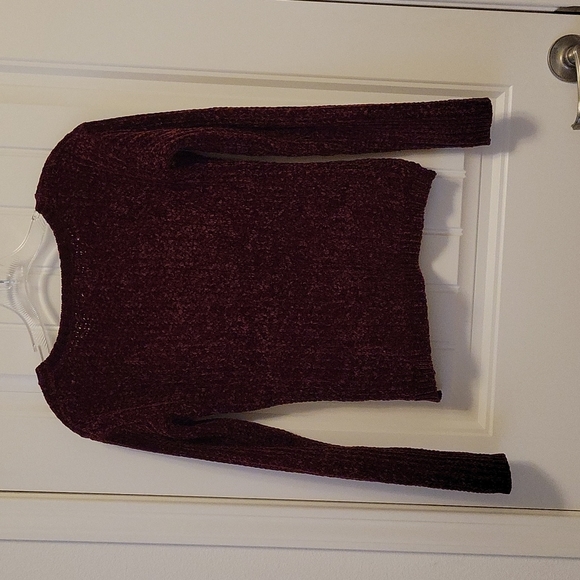 Warm Soft Wine Colored Chenille Sweater - Picture 2 of 3